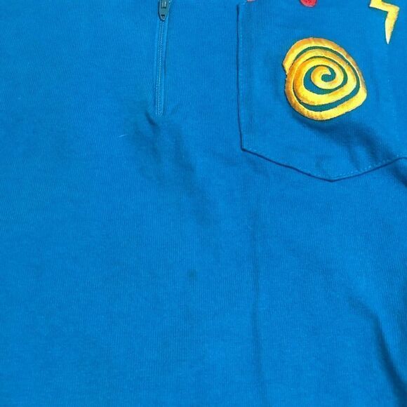 vintage 90s pop art embroidered pullover sweatshirt size M - Picture 6 of 11